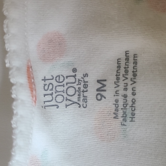 Carter's Peaches Zippered Footie, 9M - Picture 6 of 7
